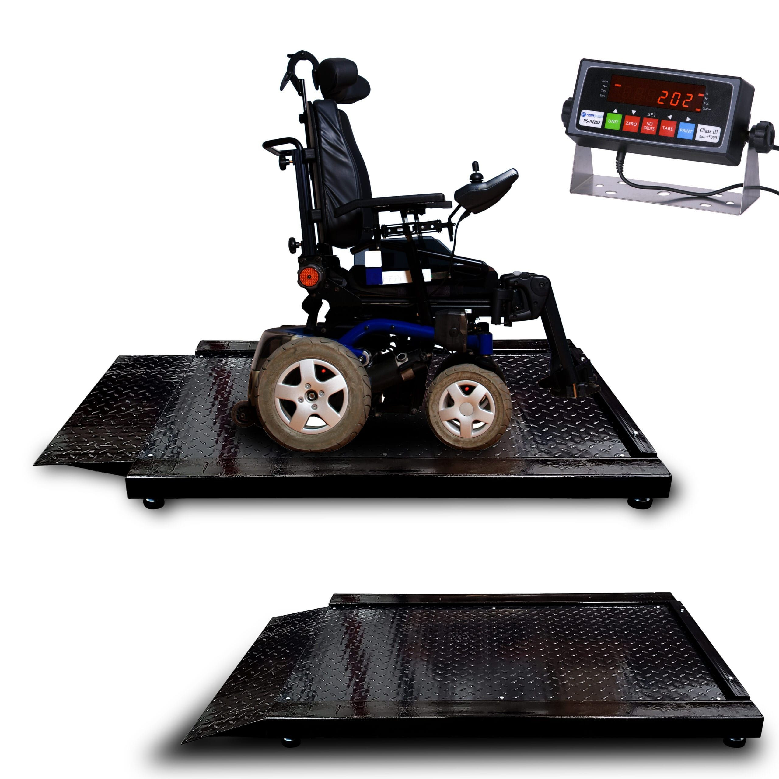 Roll On Weigh Wheelchair Scale with Hand Rails